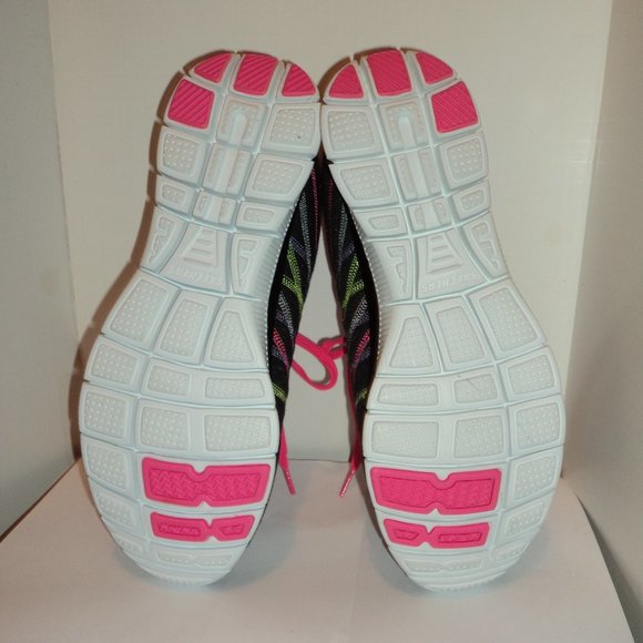 Skechers Light Weight Women's Size 11 Athletic Sneakers Shoes Lace Up Black Pink - Picture 8 of 11